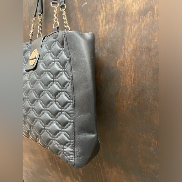 Kate Spade New York Gold Hardware Large Quilted Leather Shoulder Tote in Black - Picture 3 of 10